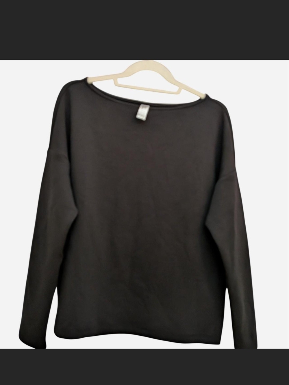 SPANX AirEssentials Black Boatneck Long-Sleeve Top Medium